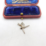 Sterling Silver Prancing Ballerina Charm Pendant Vintage c1970