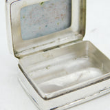 Sterling Silver & Enamel Dog Pattern Pill Box Vintage c1970s
