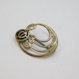 Sterling Silver Kit Heath Black Onyx Mackintosh Deco Style Brooch Modern c1990