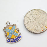 Sterling Silver and Enamel Travel Shield Newquay Charm Pendant Vintage c1970