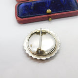 Victorian Sterling Silver Floral Form Threepence Coin Brooch Antique c1880