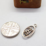 Sterling Silver Rennie Mackintosh Style Drop Charm Pendant Vintage c1970
