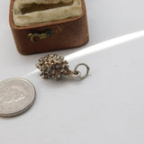Sterling Silver Prickly Hedgehog Charm Pendant Vintage c1970