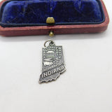 Sterling Silver Indiana State USA Charm Pendant Vintage c1970