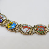 Silver Plated Germany Town/City Shield Panel Souvenir Bracelet Antique c1930's