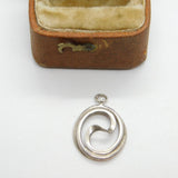 Sterling Silver Modernist Drop Charm Pendant Vintage c1970