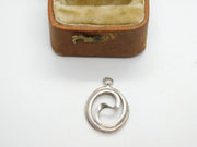 Sterling Silver Modernist Drop Charm Pendant Vintage c1970