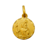 9ct Yellow Gold St Christopher Travel Charm Pendant Vintage c1970s