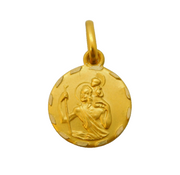 9ct Yellow Gold St Christopher Travel Charm Pendant Vintage c1970s