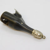 20th Century Wood & Silver Plated Novelty Champagne Cigar Cutter Antique c1930s
