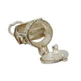 Sterling Silver Cat in the Well Opening Charm Pendant Vintage c1970