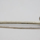Art Deco Sterling Silver & Sparkling Paste Set Floral Bar Brooch Antique c1920s