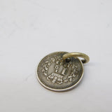 British Victorian Sterling Silver 1 1/2 Penny Coin Charm Antique 1843
