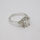 Sterling Silver Modernist Paste Set Dress Ring Vintage c1970 Size Q