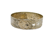 Sterling Silver Charles Horner Floral Relief Buckle Bangle Vintage 1944 Chester