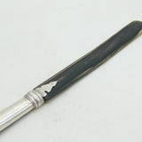 Victorian Sterling Silver, Pebble Agate & Horn Page Turner Antique 1898