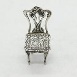 Sterling Silver Flower & Cherub Pattern Dining Room Chair Ornament Vintage