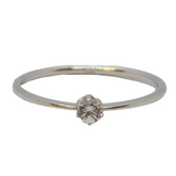 Sterling Silver Spinel Solitaire Engagement Narrow Ring Vintage c1970 Size M 1/2