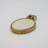 Edwardian Rolled Gold Double Portrait Locket Pendant Antique c1910