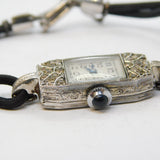 Art Deco Sterling Silver & Paste Set Ladies Cocktail Watch Antique c1920s