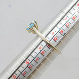 Sterling Silver Blue Topaz Solitaire Dress Ring Vintage c1990 Size R
