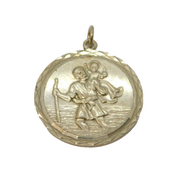 Sterling Silver St Christopher Travel Charm Pendant Vintage c1970