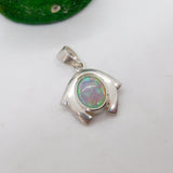 Sterling Silver Doublet Opal Drop Charm Pendant Vintage c1970