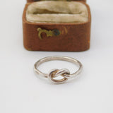 Sterling Silver Lovers Knot Band Ring Vintage c1970 Size P 1/2 UK