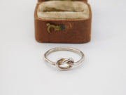 Sterling Silver Lovers Knot Band Ring Vintage c1970 Size P 1/2 UK