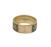 Sterling Silver Ships Wheel Pattern Identity Band Ring Vintage c1970 Size R