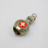 Swiss .800  Silver & Enamel Cowbell With Buckle Charm Pendant Vintage c1960s