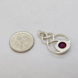 Sterling Silver Earth-Mined Ruby Set Charm Pendant Vintage c1970s