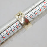 Sterling Silver Triple Cut Out Flowers Dress Band Ring Modern c2000 Size R