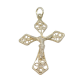 .800 Silver Crucifix Cross Charm Pendant Vintage c1970