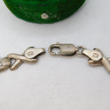 Sterling Silver Cross Pattern Bracelet Vintage c1970 18cm Length