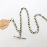 Victorian 9ct Gold & Sterling Silver Albert Watch Chain Antique 1893 Birmingham