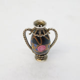 Sterling Silver Glass Set Vase Charm Pendant Vintage c1970s