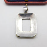 Sterling Silver & Swirling Brass Frame Pendant Vintage c1970