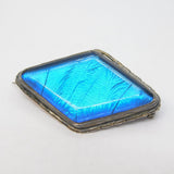 Sterling Silver Morpho Butterfly Wing Set Dress Brooch Antique c1920 Deco