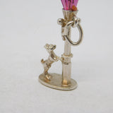 Sterling Silver Dog on the Lampost Charm Pendant Vintage c1970