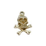 Sterling Silver Skull & Crossbones Charm Pendant Vintage c1970s