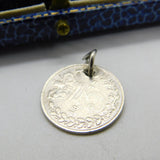 Sterling Silver Threepence Charm Pendant Young Victoria 1873