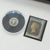 London Mint Penny Black Stamp & 24ct Gold Coin Anniversary Set Vintage