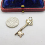 Sterling Silver Nuvo 21st Birthday Key Charm Pendant Vintage c1970