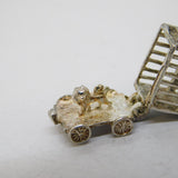 Sterling Silver Lion in the Cage Opening Charm Pendant Vintage c1970