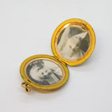 Victorian Rolled Gold, Seed Pearl Cameo Set Locket Pendant Antique c1880s