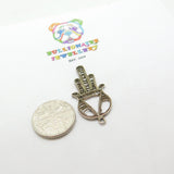 Sterling Silver Filigree Middle Finger Pendant Charm Vintage c1970