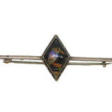 Sterling Silver Morpho Butterfly Kingfisher Image Brooch Pin Antique c1920