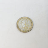 Queen Victoria Sterling Silver Gilt & Enamel Sixpence Coin Keepsake Antique