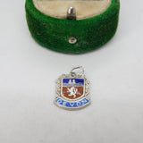 Sterling Silver & Enamel Devon Shield Charm Pendant Vintage c1970